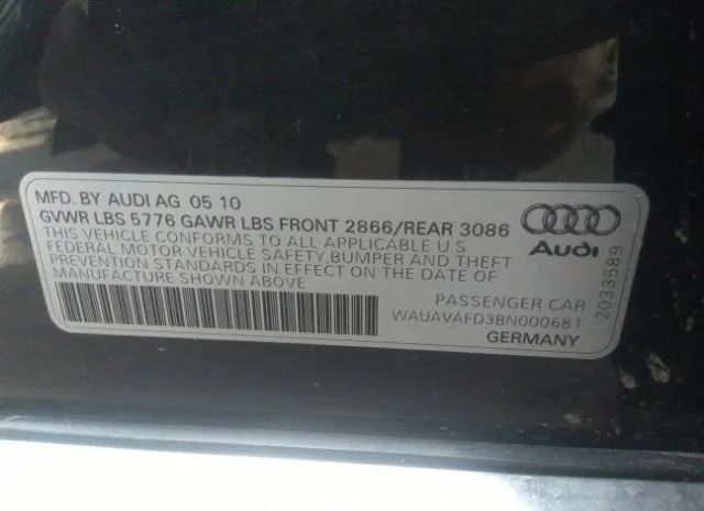 Photo 8 VIN: WAUAVAFD3BN000681 - AUDI A8 