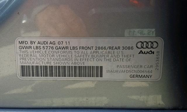 Photo 9 VIN: WAUAVAFD5CN006564 - AUDI A8 