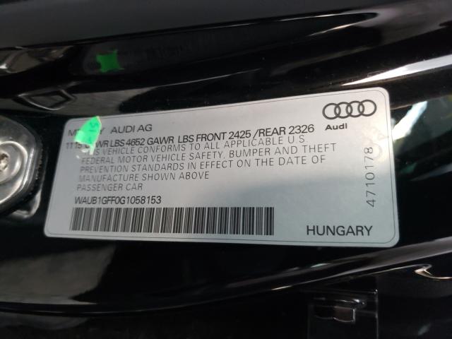 Photo 9 VIN: WAUB1GFF0G1058153 - AUDI S3 PREMIUM 