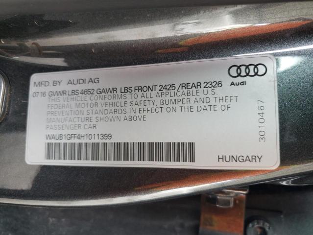 Photo 11 VIN: WAUB1GFF4H1011399 - AUDI S3 