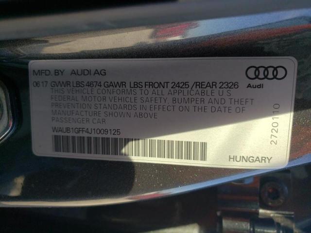 Photo 9 VIN: WAUB1GFF4J1009125 - AUDI S3 PREMIUM 