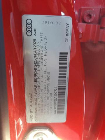 Photo 11 VIN: WAUB1GFF5LA100729 - AUDI S3 