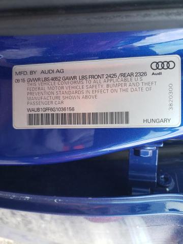 Photo 9 VIN: WAUB1GFF6G1036156 - AUDI S3 PREMIUM 