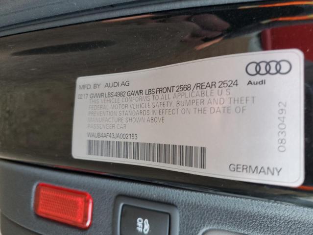 Photo 11 VIN: WAUB4AF43JA002153 - AUDI S4 