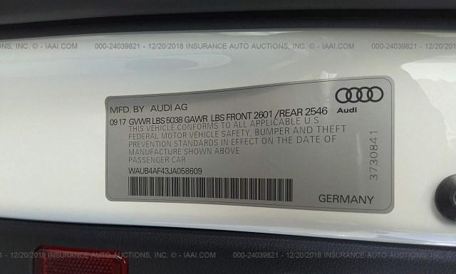 Photo 8 VIN: WAUB4AF43JA058609 - AUDI S4 