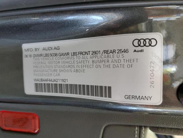 Photo 11 VIN: WAUB4AF44JA211921 - AUDI S4 PREMIUM 