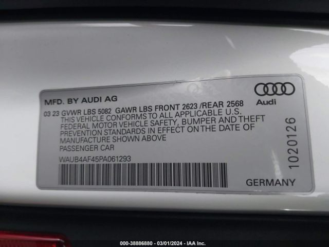 Photo 8 VIN: WAUB4AF45PA061293 - AUDI S4 