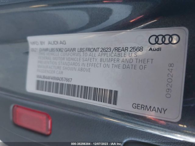 Photo 8 VIN: WAUB4AF46MA057667 - AUDI S4 