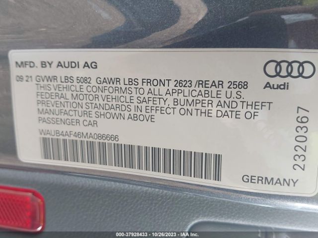 Photo 8 VIN: WAUB4AF46MA086666 - AUDI S4 