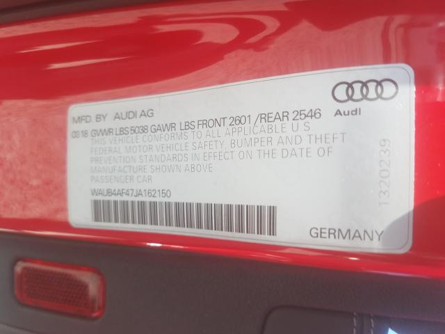 Photo 9 VIN: WAUB4AF47JA162150 - AUDI S4 PREMIUM 