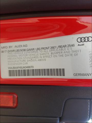 Photo 9 VIN: WAUB4AF48JA048870 - AUDI S4 