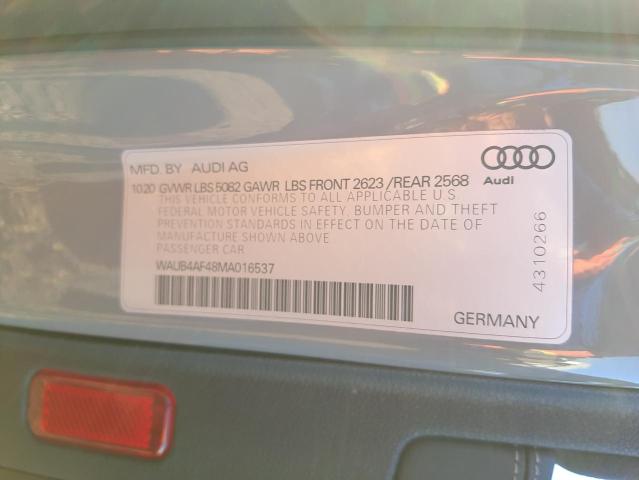 Photo 9 VIN: WAUB4AF48MA016537 - AUDI S4 PREMIUM 