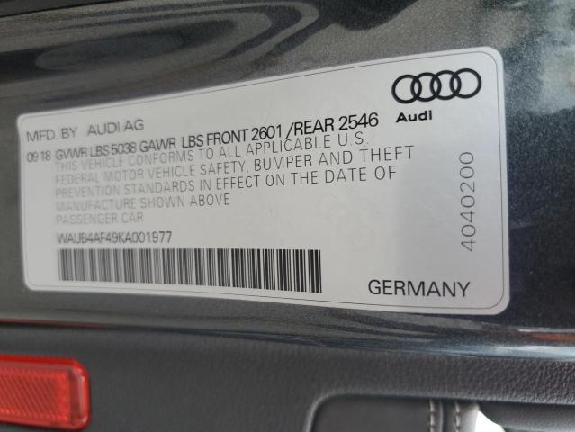 Photo 12 VIN: WAUB4AF49KA001977 - AUDI S4 PREMIUM 