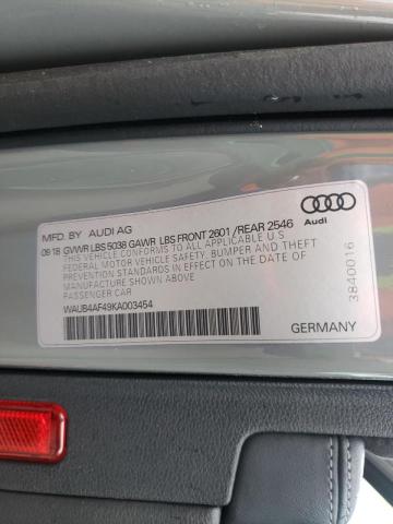 Photo 9 VIN: WAUB4AF49KA003454 - AUDI S4 PREMIUM 