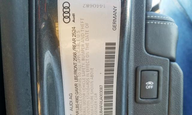 Photo 9 VIN: WAUB4AF4XJA003087 - AUDI S4 