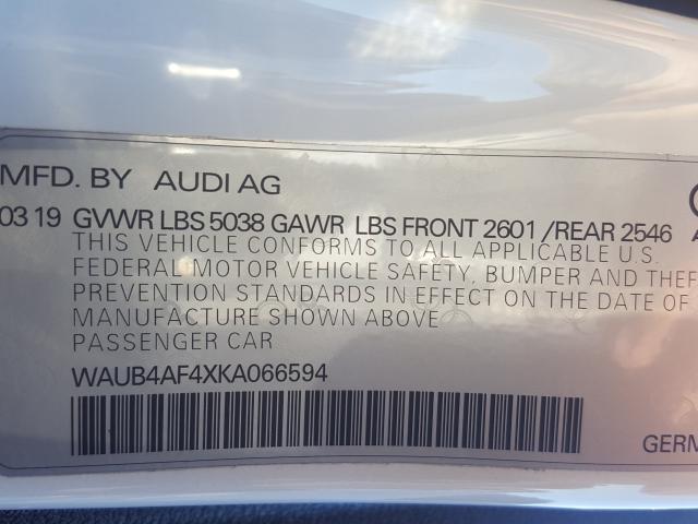 Photo 9 VIN: WAUB4AF4XKA066594 - AUDI S4 