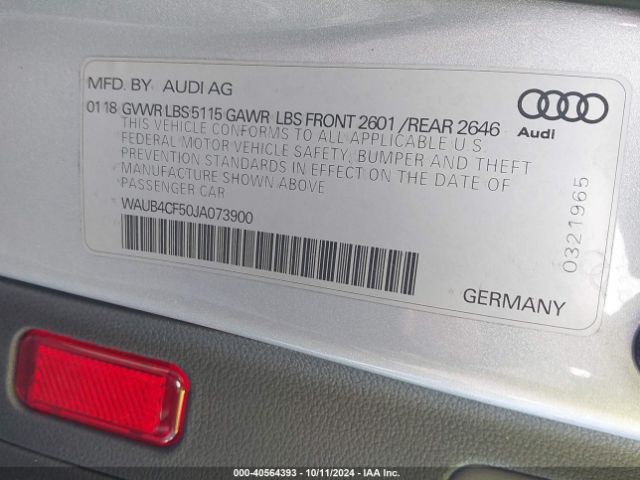 Photo 8 VIN: WAUB4CF50JA073900 - AUDI S5 