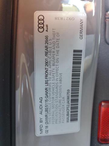 Photo 11 VIN: WAUB4CF52JA086759 - AUDI S5 