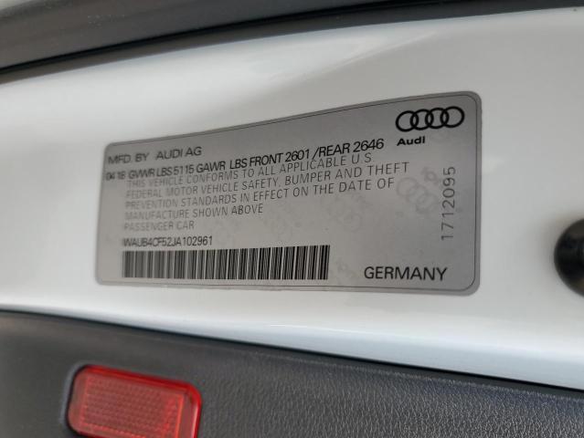 Photo 11 VIN: WAUB4CF52JA102961 - AUDI S5 PREMIUM 