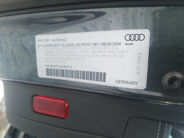 Photo 9 VIN: WAUB4CF53JA082574 - AUDI S5 PREMIUM 