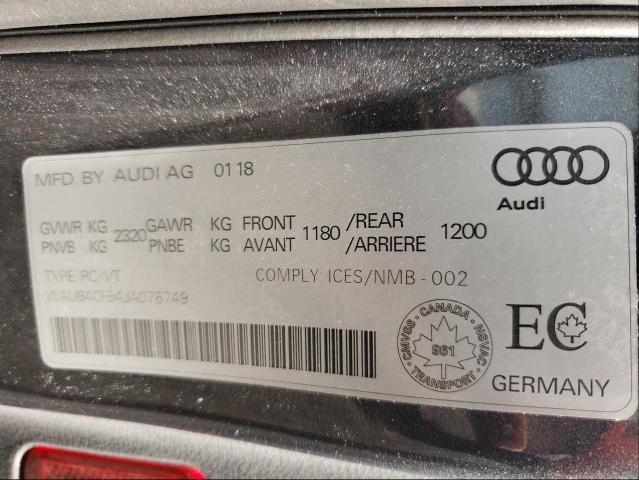 Photo 9 VIN: WAUB4CF54JA076749 - AUDI S5 PREMIUM 