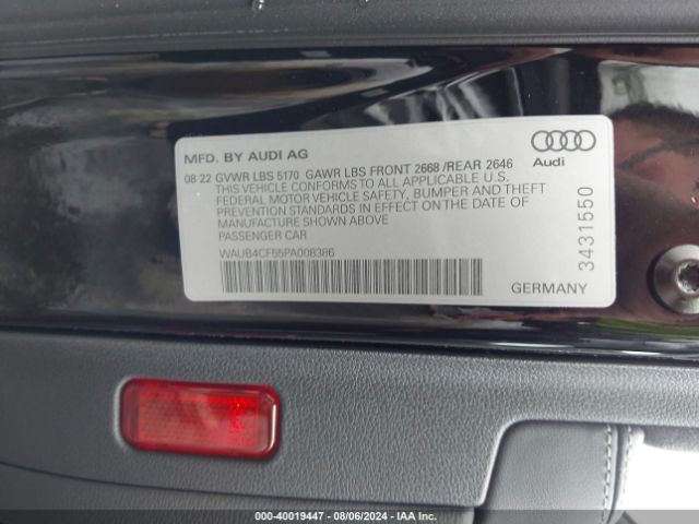 Photo 8 VIN: WAUB4CF55PA008386 - AUDI S5 