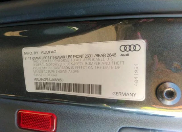 Photo 8 VIN: WAUB4CF56JA066059 - AUDI S5 SPORTBACK 