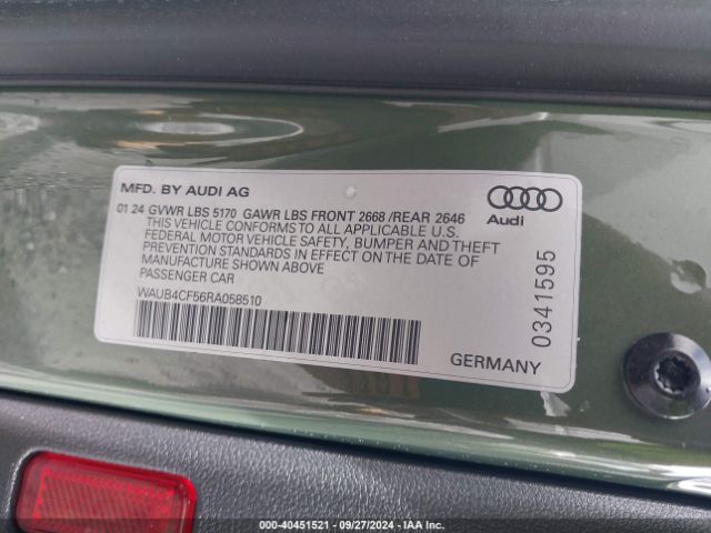 Photo 8 VIN: WAUB4CF56RA058510 - AUDI S5 