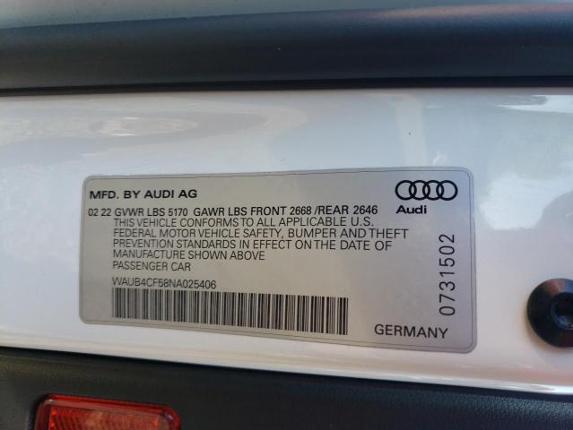 Photo 11 VIN: WAUB4CF58NA025406 - AUDI S5 