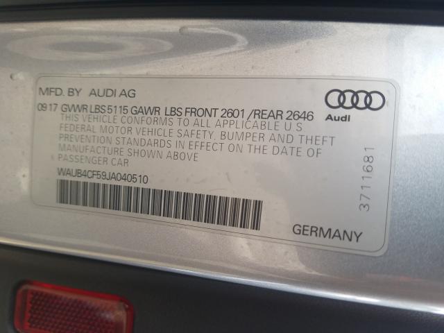 Photo 9 VIN: WAUB4CF59JA040510 - AUDI S5 PREMIUM 