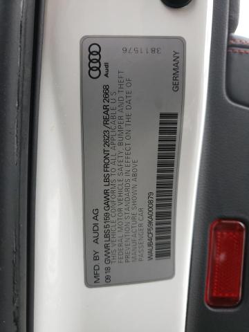 Photo 11 VIN: WAUB4CF59KA000879 - AUDI S5 