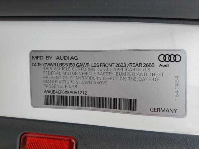 Photo 11 VIN: WAUB4CF5XKA051212 - AUDI S5 PREMIUM 