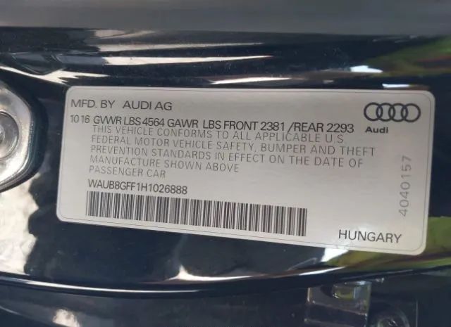 Photo 8 VIN: WAUB8GFF1H1026888 - AUDI A3 