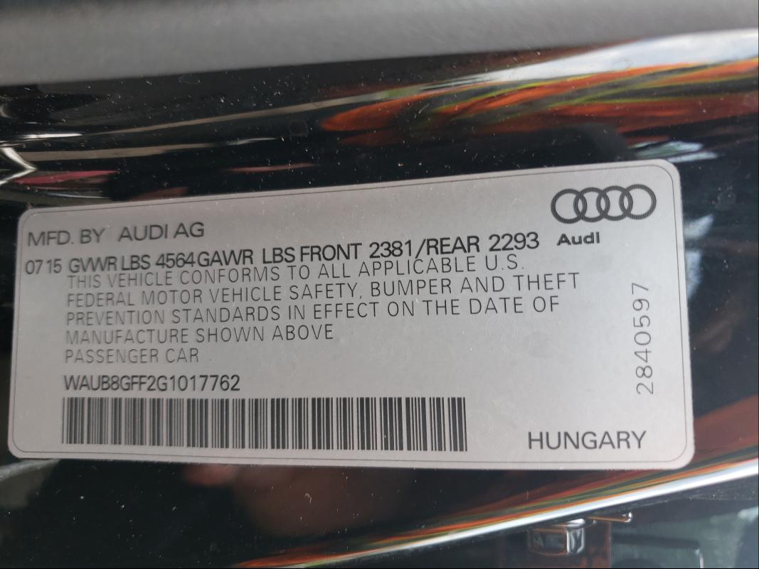 Photo 9 VIN: WAUB8GFF2G1017762 - AUDI A3 PREMIUM 