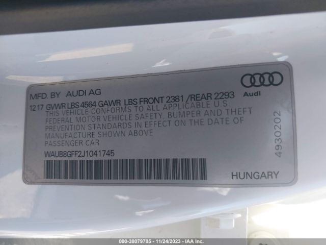 Photo 8 VIN: WAUB8GFF2J1041745 - AUDI A3 