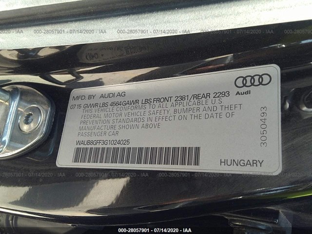 Photo 8 VIN: WAUB8GFF3G1024025 - AUDI A3 