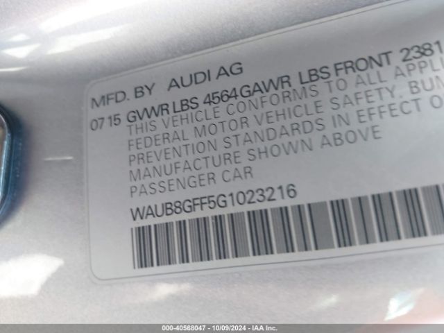 Photo 8 VIN: WAUB8GFF5G1023216 - AUDI A3 