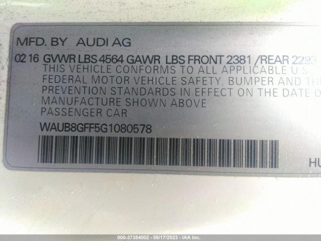 Photo 8 VIN: WAUB8GFF5G1080578 - AUDI A3 