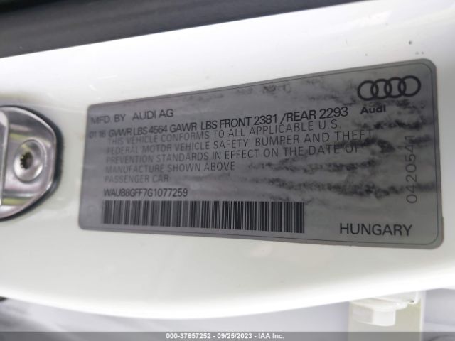 Photo 8 VIN: WAUB8GFF7G1077259 - AUDI A3 