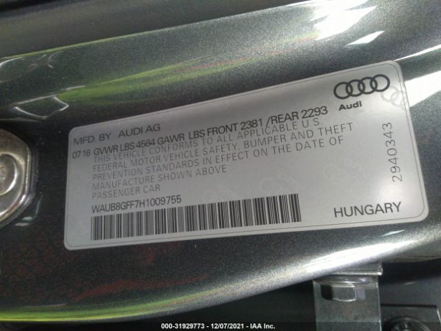 Photo 8 VIN: WAUB8GFF7H1009755 - AUDI A3 