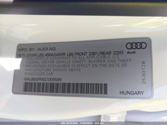 Photo 8 VIN: WAUB8GFFXG1009599 - AUDI A3 