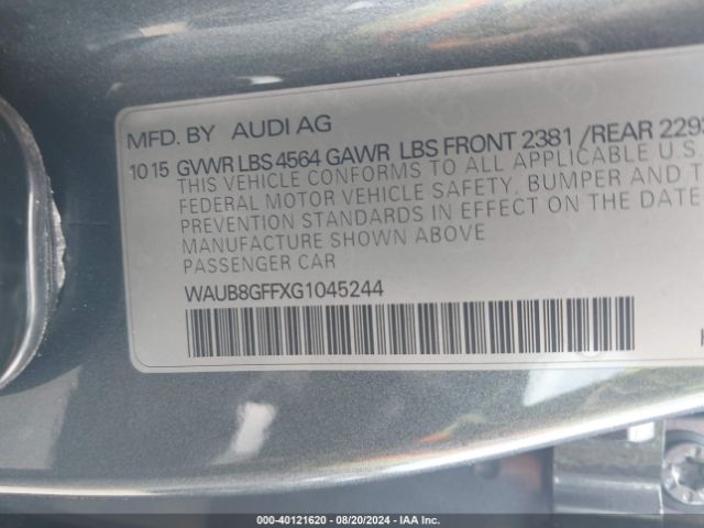 Photo 8 VIN: WAUB8GFFXG1045244 - AUDI A3 