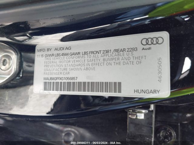 Photo 8 VIN: WAUB8GFFXG1056857 - AUDI A3 