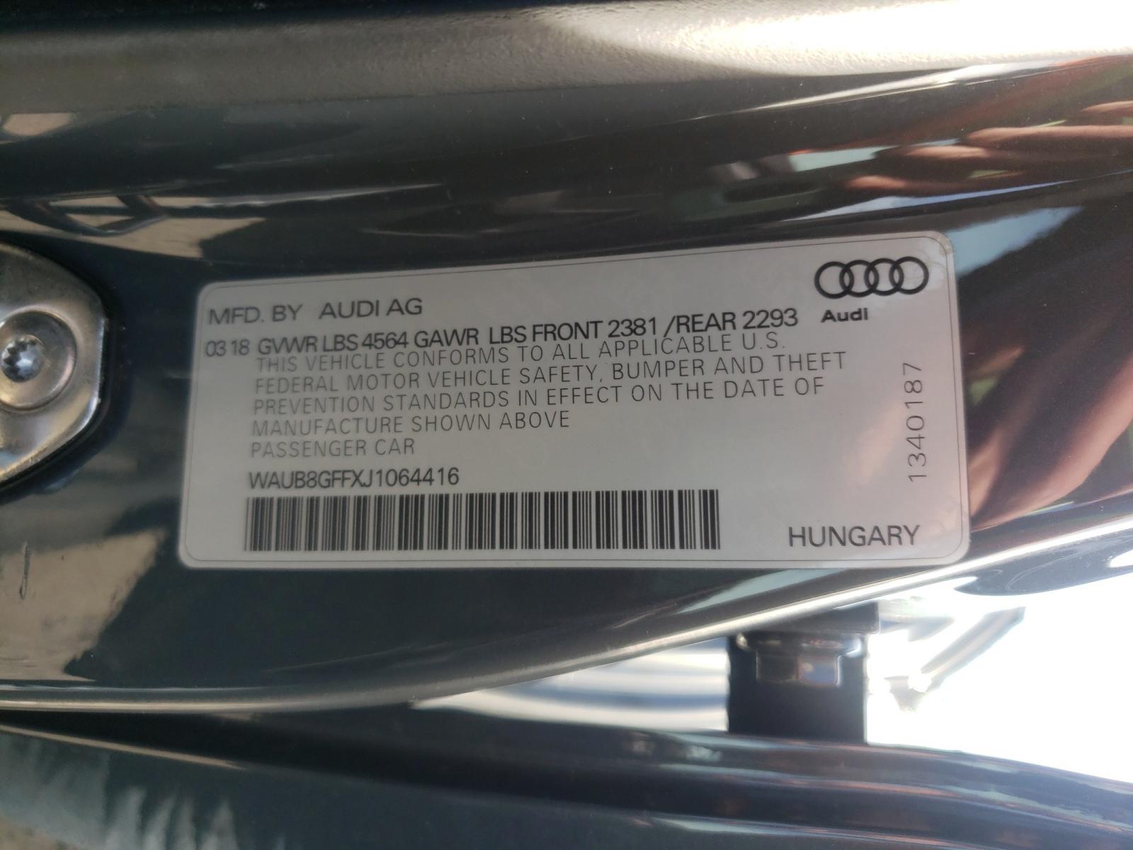 Photo 9 VIN: WAUB8GFFXJ1064416 - AUDI A3 PREMIUM 