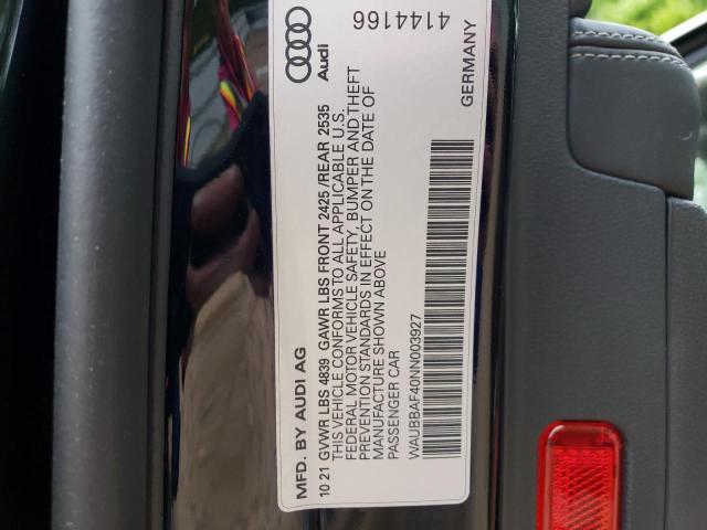 Photo 11 VIN: WAUBBAF40NN003927 - AUDI A4 