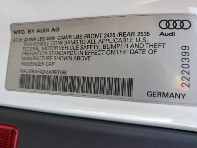 Photo 11 VIN: WAUBBAF42MA086198 - AUDI A4 PREMIUM 