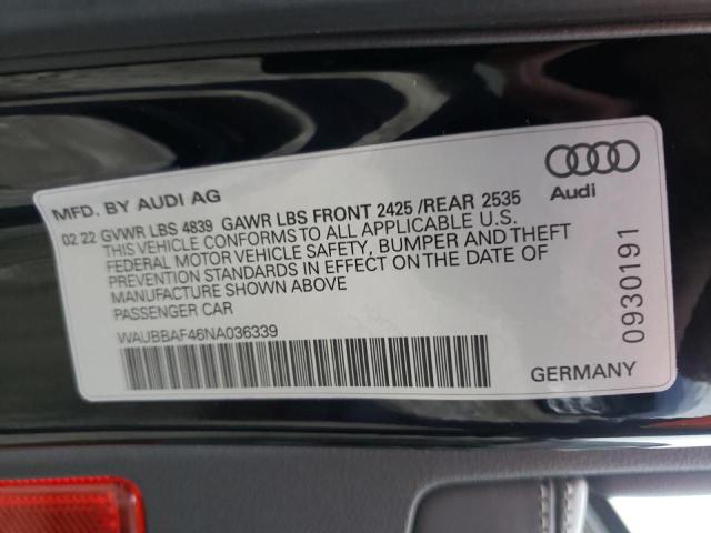 Photo 9 VIN: WAUBBAF46NA036339 - AUDI A4 PREMIUM 