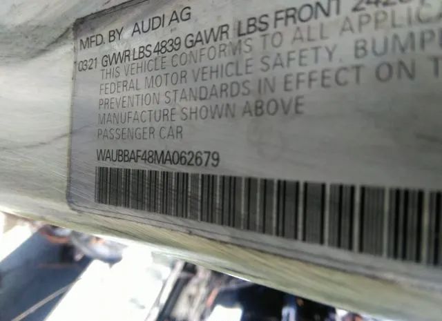 Photo 8 VIN: WAUBBAF48MA062679 - AUDI A4 