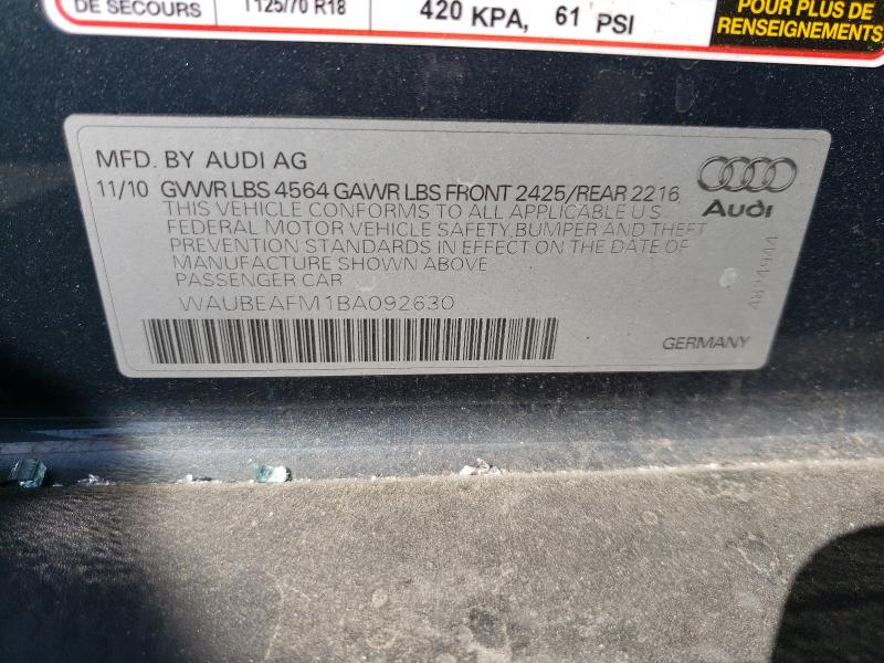 Photo 9 VIN: WAUBEAFM1BA092630 - AUDI A3 PREMIUM 