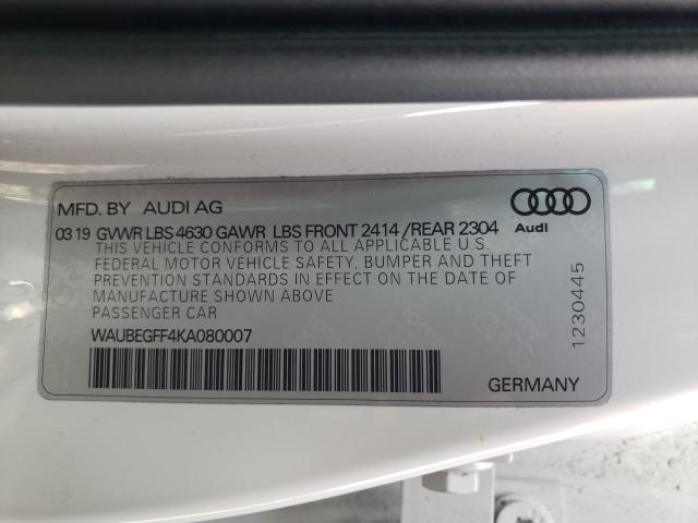 Photo 9 VIN: WAUBEGFF4KA080007 - AUDI A3 PREMIUM 